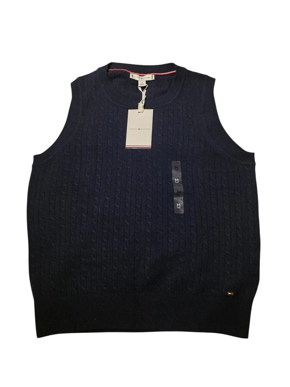 NWT Tommy Hilfiger Navy Cable Knit Sweater Vest - Size M
